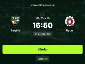 Žalgiris - Rytas 1 bilietas Audi klubas