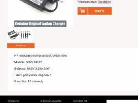 Hp nešiojamo kompiuterio įkroviklis 65w Hp nešio