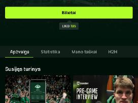Du bilietai Žalgiris Bayern 108 sektorius