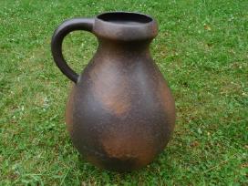 Vokiška didelė storo molio vaza neeilinė 70 cm auk