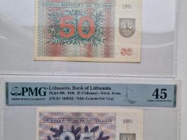 Sertifikuoti 1991m 25 talonai ir 50 talonu(be uzra