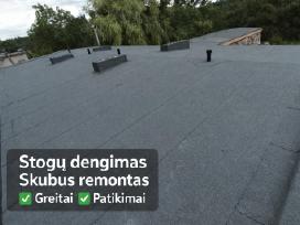 Stogu dengimas bitumine danga ir skubus remontas