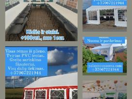 Šventinių palapinių nuoma, pardavimas Lauko baldai