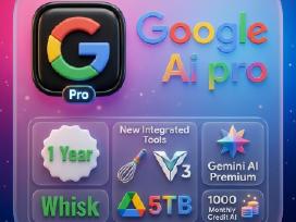 Gemini 3 Ai Pro +Veo 3 +Whisk +Flow +5tb Saugykla