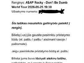 A$ap Rocky bilietas