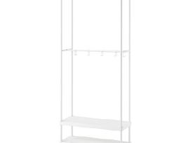 Mackapär Kabykla su batų lentyna, balta, 78x32x200