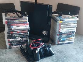 PS3+2pultai visi laidai+30 žaidimu