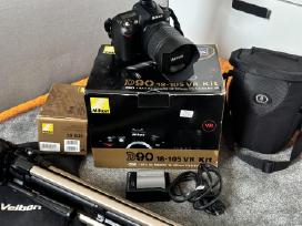 Nikon D90 Dslr Fotoaparato pilnas komplektas