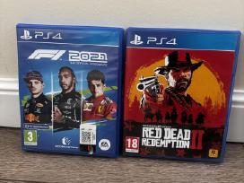 Ps4 žaidimai Red Dead Redemption 2 ir F1 2021