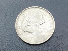 25 centai 1949m. Kanada sidabras