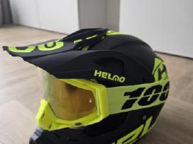 Pilno veido šalmas 53-54cm + pirštinės, akiniai