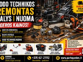 Sodo technikos Remontas Pardavimas Nuoma