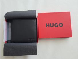 Naturalios odos piniginė Hugo juodos spalvos