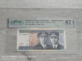 10 litų 2007 Pmg67 Az Replacement - pakaitinė ser