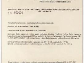 Transporto vadybininko kompetencijos pažymėjimas