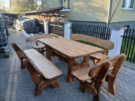 Rankų darbo ąžuoliniai lauko baldai