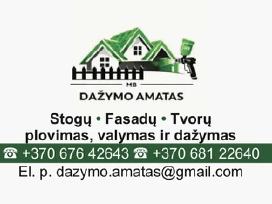 Fasadų, stogų, tvorų plovimas ir dažymas