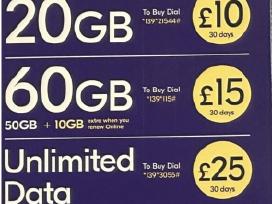 Lyca Mobile UK sim 10€ vnt