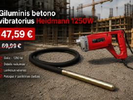 Betono vibratorius Heidmann 1250w, 47€