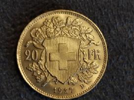 Šveicarijos 20 frankų 1927m.