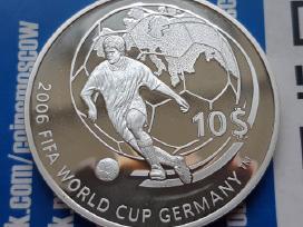 Fidžis 10 dolerių sidabras Futbolas 2006