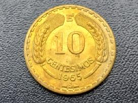 10 centisimų 1965m. Čilė