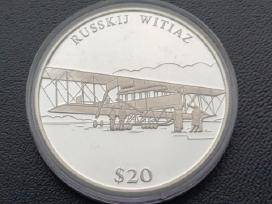 20 dolerių 2000m. Liberija sidabras 999