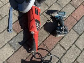 Einhell kampinis šlifuoklis + Makita 18v smūginis