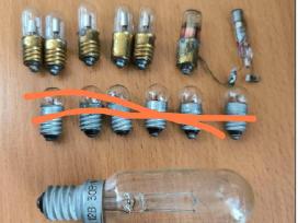 Tarybinės kaitrinės, neoninės lemputės, LED, mini