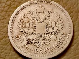 Sidabrinė 50 kapeikų moneta 1897 m. Nikolajus II