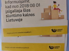 Lietuvos pašto tarifai.