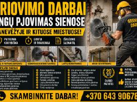 Griovimo darbai, angos pjovimas sienoje Panevėžyje