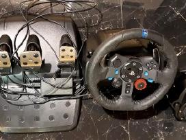 Logitech G29 žaidimų vairas su pedalais ir bėgiais