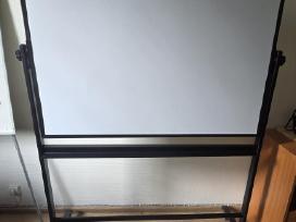 Magnetinė dvipusė balta lenta ant ratų