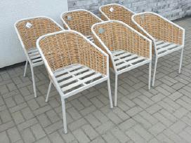 Aliuminiai lauko foteliukai be paminkštinimų