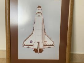 Įrėmintas plakatas Atlantis, raketa Nasa, 45x56cm