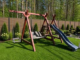 Vaikų lauko supynės su čiuožykla