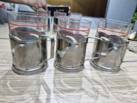 Senoviniai stiklinių laikikliai podstakanikai