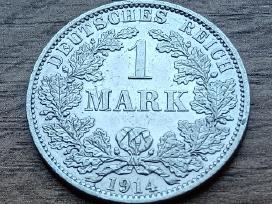 Sidabrinė Vokietijos Imperijos 1 markė 1914 m. A