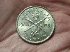 Australija Florinas 1951 sidabras proginė