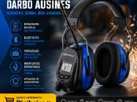 Darbo apsauginės ausinės Bluetooth, Fm, LCD, įkrau