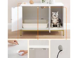 Moderni katės tualeto spintelė balta-auksinė 80 cm