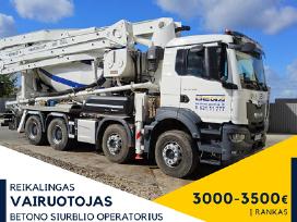 Vairuotojas,c Vilnius, Betono siurblio operatorius
