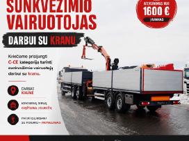 C kat. sunkvežimis su kranu+