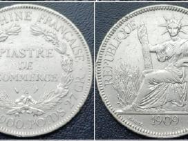 1 piastras 1909m. Indokinija sidabras 900