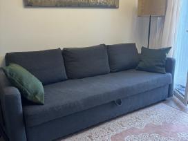 Trivietė sofa-lova, tamsiai pilka Ikea