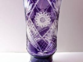 Violetinė krištolo vaza 35,5 cm