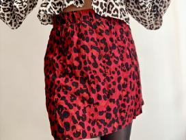 Zara raudonas mini sijonas, leopardinio rašto (leo