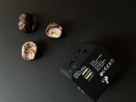 Universalus kelioniu adapteris su Usb. 2 Usb porta