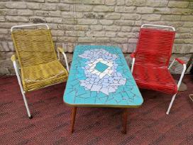 Vintažiniai mid century terasos baldai